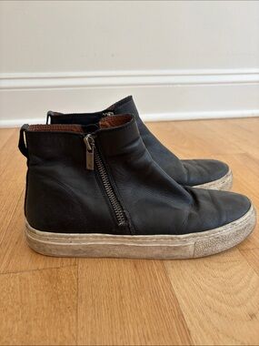 Lucky Brand Women's Black Leather Zip Shoes
